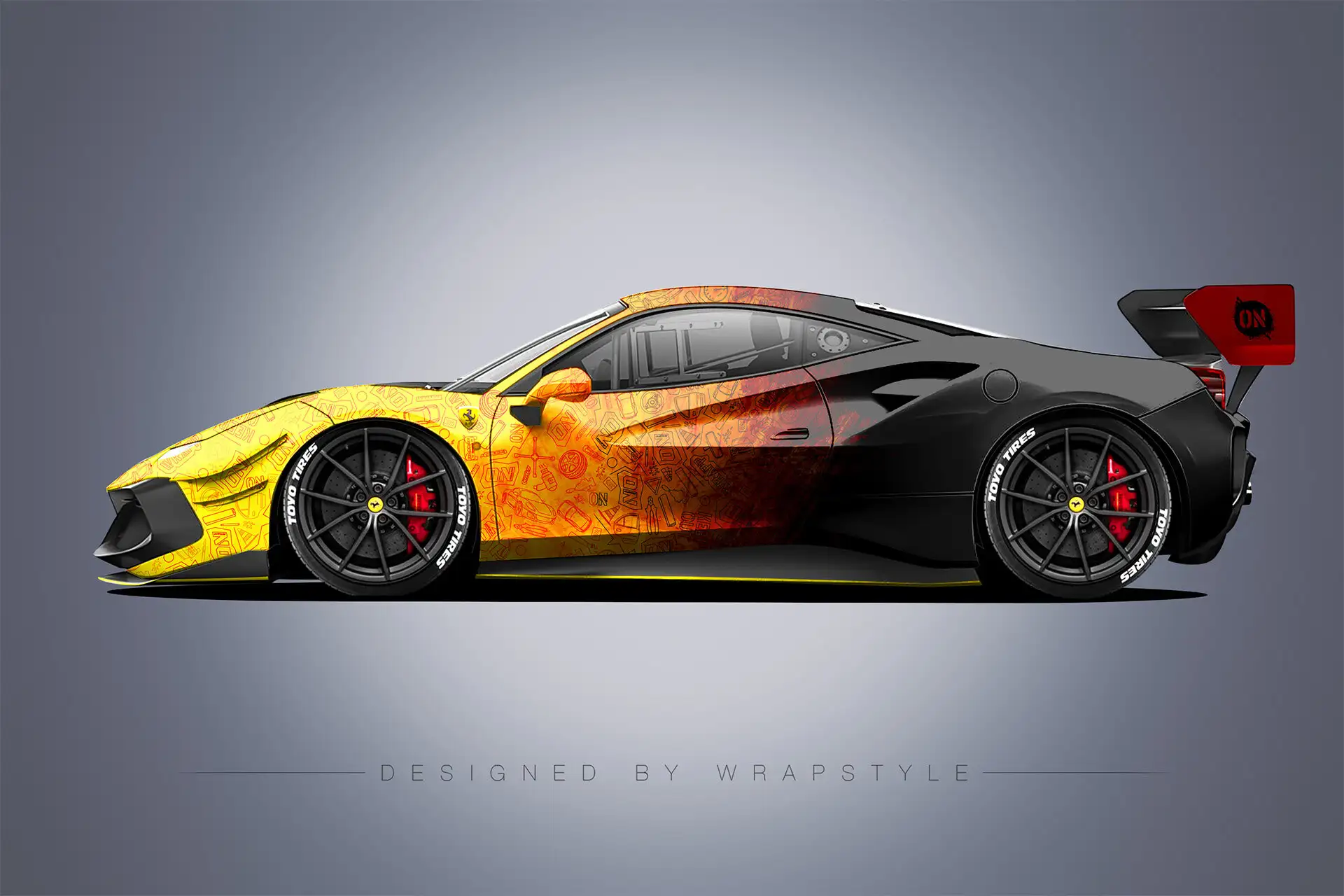 Ferrari 488 Challenge Evo - Amber Fade Design