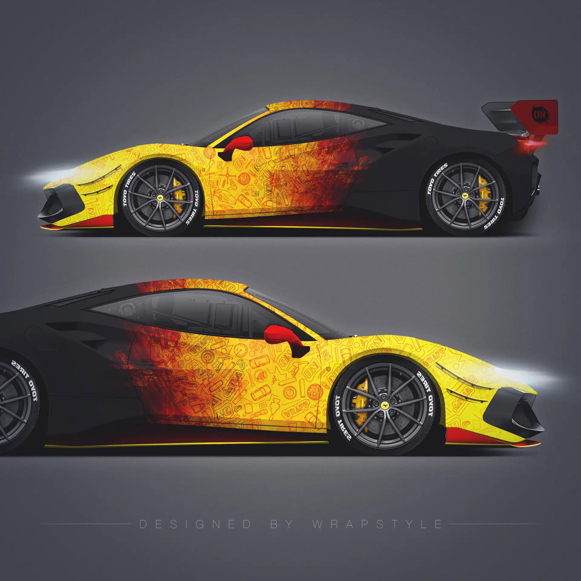 Ferrari 488 Challenge Evo - Amber Fade Design
